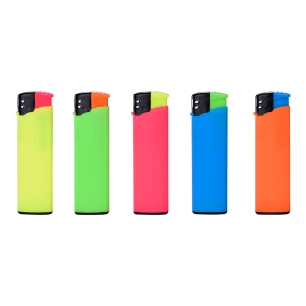briquet électronique rubber touch couleurs assorties euro/u
