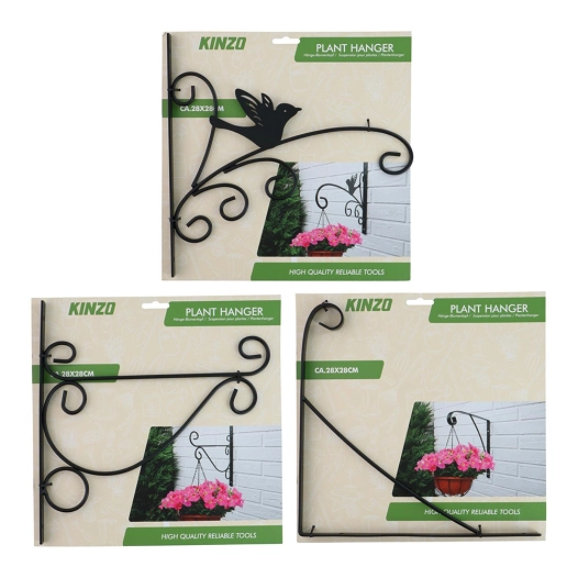 support suspendu pour plantes noir, modèles variés, 28 x 28 cm