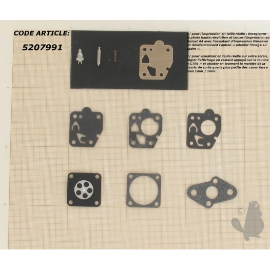 kit réparation membranes et joints carburateur adaptable tk pour moteurs homelite st80, st100, st120, st 160, st200, hk24, hk33