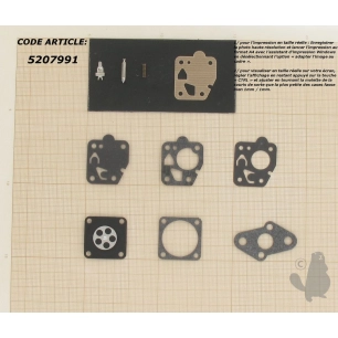 kit réparation membranes et joints carburateur adaptable tk pour moteurs homelite st80, st100, st120, st 160, st200, hk24, hk33
