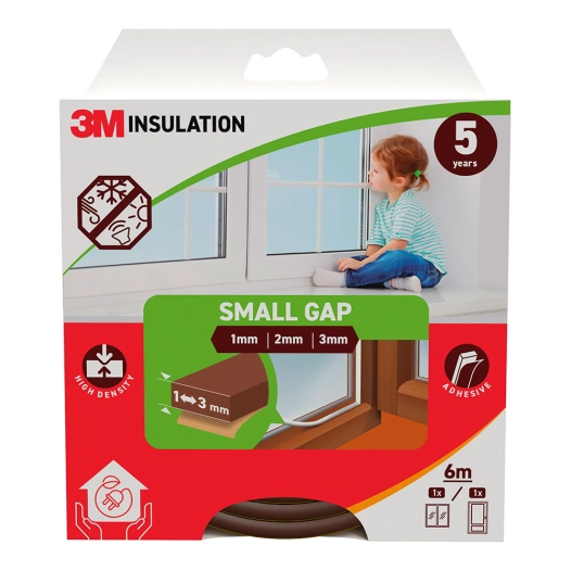 joint d'isolation classique pour petits espaces 1 - 3 mm, marron, 6 m