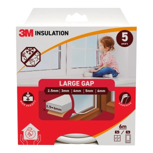 joint d'isolation classique pour grands espaces 2,5 - 6 mm, blanc, 6 m