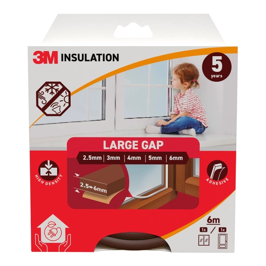 joint d'étanchéité classique pour grands espaces, 6 m, marron, 2,5 x 6 mm