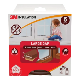 joint d'étanchéité classique pour grands espaces, 6 m, marron, 2,5 x 6 mm