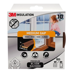 joint d'isolation premium pour espaces moyens 2 - 4,5 mm, marron, 6 m