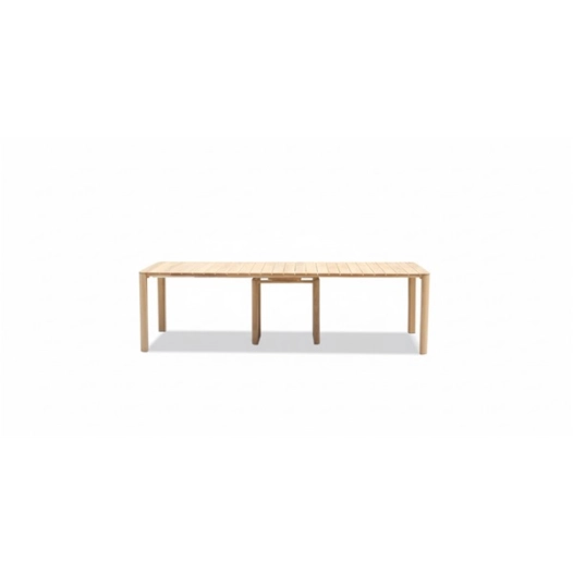 table console extensible aluminium finition bois - roko - morel ld