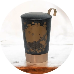 tasse en porcelaine - teaeve komorebi anthracite - brussel steel eigenart