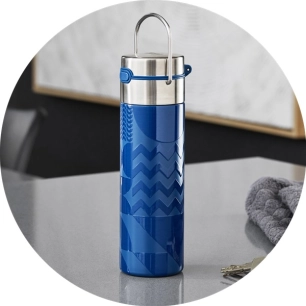 gourde -leeza geo blue - brussel steel eigenart