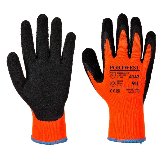 gant thermique soft grip - taille xl - orange/noir - portwest