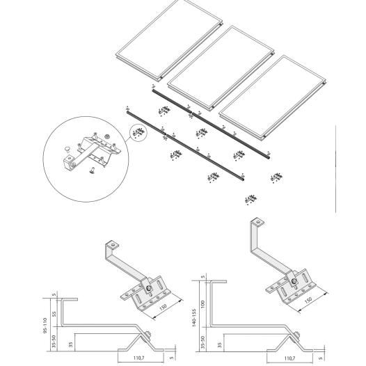 ferrures d'ancrage 2 capteurs