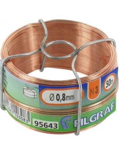 Fil Cuivre Gainé N° 3 - 0,80mmx50mts - 200gr