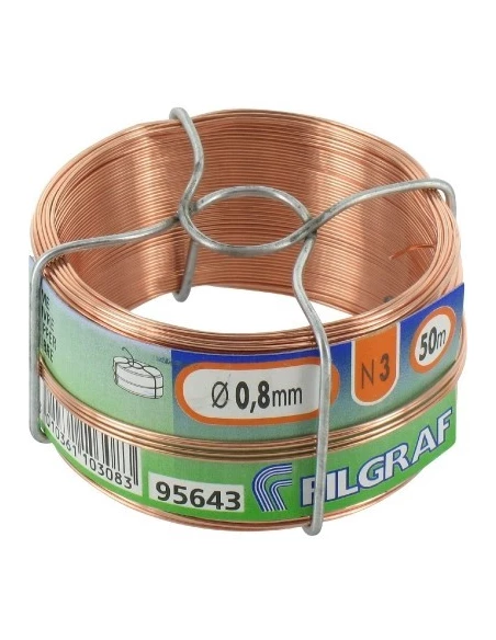 Fil Cuivre Gainé N° 3 - 0,80mmx50mts - 200gr