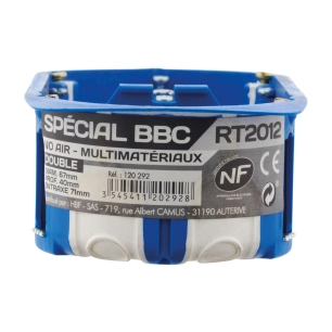 Boîte d’encastrement double No Air multimatériaux diamètre 67 mm profondeur 40 mm entraxe 71 mm – ZE