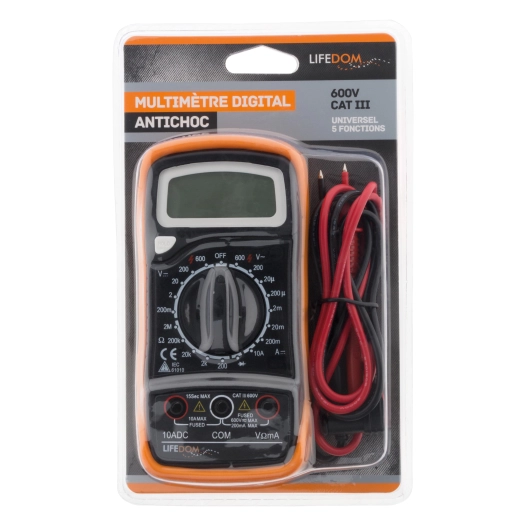 Multimètre antichoc 5 fonctions 17 calibres