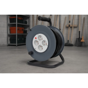 Enrouleur HO5VV-F 4 prises 16A 3G1,5mm² 25 mètres + coupe-circuit - Zenitech