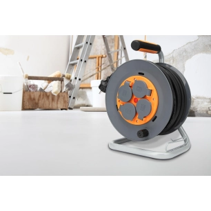 Enrouleur chantier HO7RN-F 4 prises 16A 3G1,5mm² 25 mètres + coupe-circuit - Zenitech