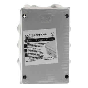 Boîte étanche rectangulaire 175x110x83mm à visser 1/4 de tour IP 54