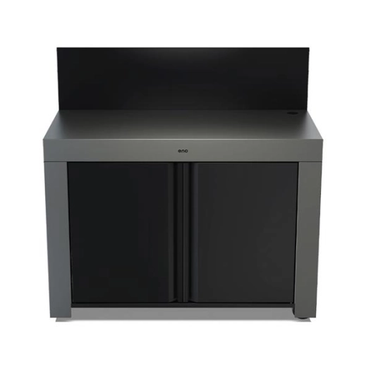 felix meuble ferme gris 120x60 2 portes 4 roulettes credence acier gris taupe - eno pem