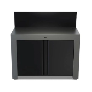 felix meuble ferme gris 120x60 2 portes 4 roulettes credence acier gris taupe - eno pem