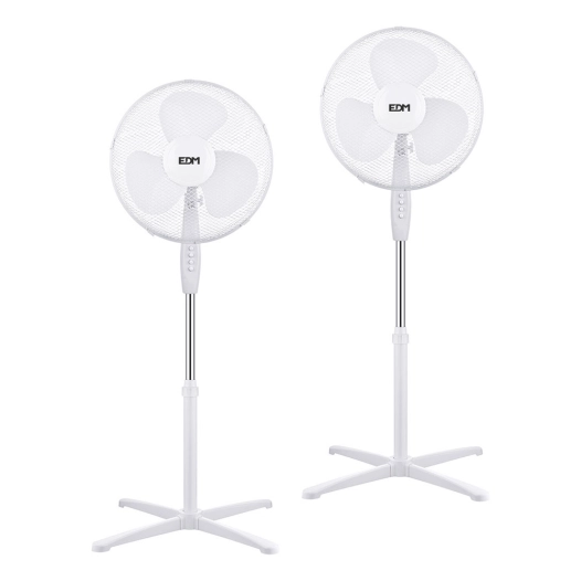 ventilateur sur pied 38 w, blanc, ø40 cm, lot de 2 unités