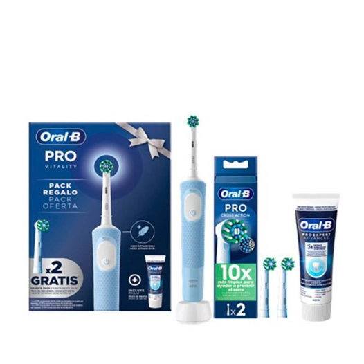 oral-b pro vitality electric toothbrush + 2 refills + advance toothpaste