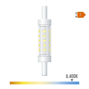 ampoule linéaire led 78 mm r7s, 5 w, 500 lm, 6400 k, lumière froide, réglable, ø15 x 78 mm