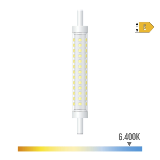 ampoule linéaire led 118 mm r7s, 8 w, 900 lm, 6400 k, lumière froide, réglable, ø15 x 118 mm