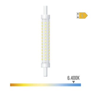 ampoule linéaire led 118 mm r7s, 8 w, 900 lm, 6400 k, lumière froide, réglable, ø15 x 118 mm