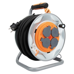 Enrouleur chantier HO7RN-F 4 prises 16A 3G2,5mm² 25 mètres + coupe-circuit