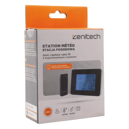 Station Météo N&B avec Capteur S/ Fil