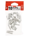10 clips Ø 16 mm avec chevilles