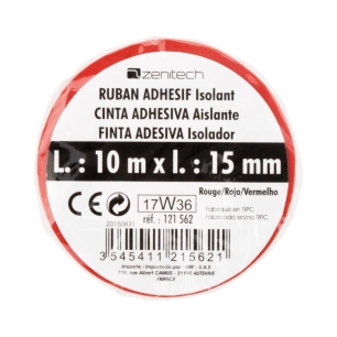 Rouleau adhesif 15mm x 10 mètres rouge