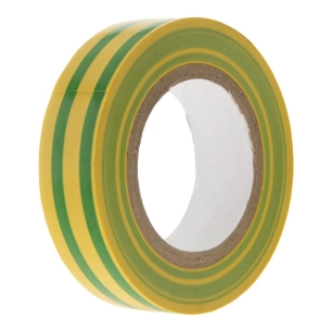 Rouleau adhesif 15mm x 10 mètres vert/jaune