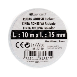 Rouleau adhesif 15mm x 10 mètres blanc