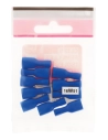 10 cosses bleu clips fem isolés 6,3 mm