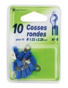 10 cosses bleu rondes 4 mm