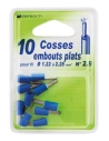 10 cosses bleu embouts 2,9 mm