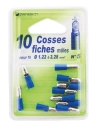 10 cosses bleu fiches mâles 5 mm