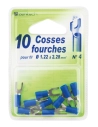 10 cosses bleu fourches 4 mm