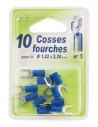 10 cosses bleu fourches 5 mm