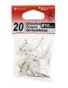 20 attaches plastiques Ø 10 blanc