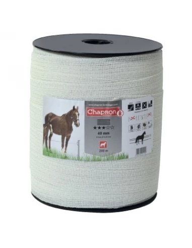 Ruban de clôture 40 mm 200 x 40 blanc