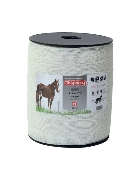 Ruban de clôture 40 mm 200 x 40 blanc