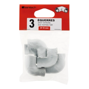 3 equerres pour conduits Ø 16mm - gris