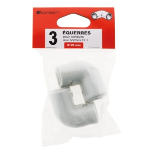 3 equerres pour conduits Ø 20mm - gris