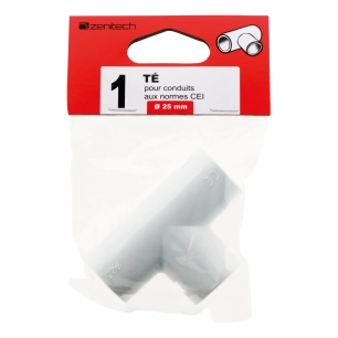 1 té pour conduits Ø 25mm - gris