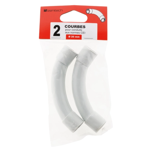 2 courbes grand rayon Ø 20mm - gris