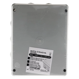 Boîte étanche rectangulaire 220x170x105mm à visser 1/4 de tour IP 54