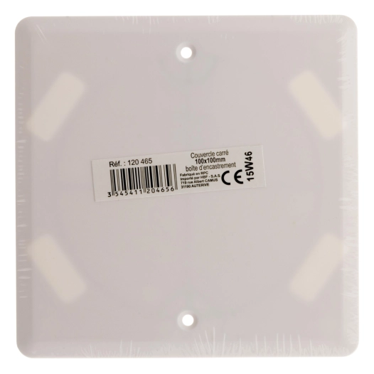 Couvercle carré 100x100mm livré avec vis