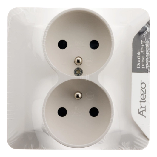 Double prise 2P+T 16 A monoposte – Artezo Blanc
